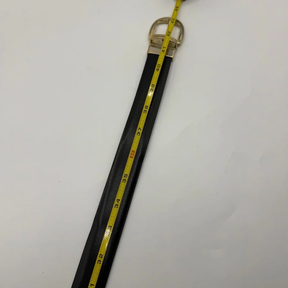 Geoffrey Beene Mens Reversible Leather Belt Black Brown Gold‎ Buckle Sz 40 Italy